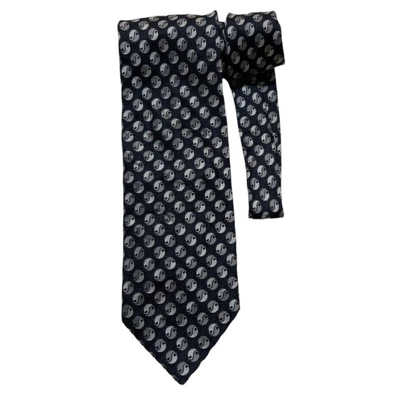 Moschino Other - MOSCHINO Black Geometric Silk Tie ITALY 58"/ 4" EC